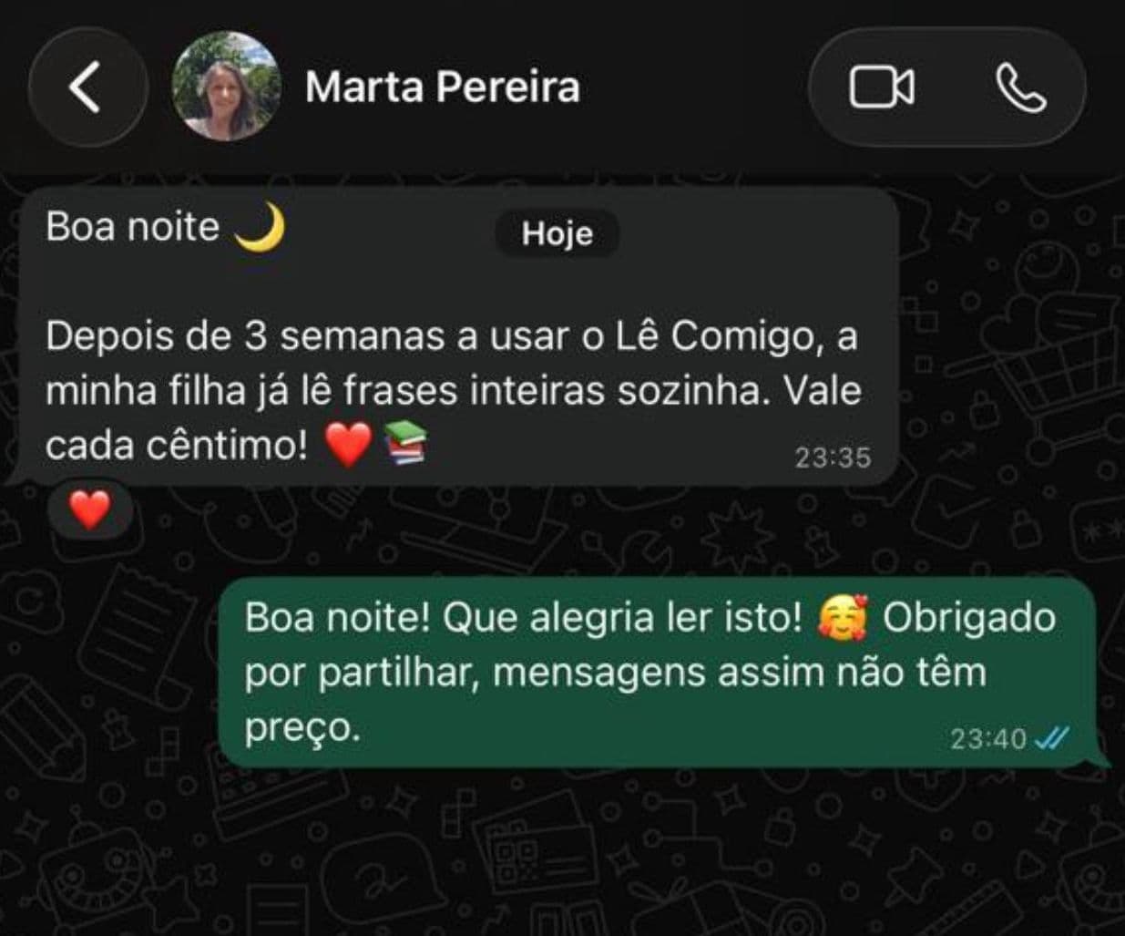 Testemunho da Marta Pereira sobre a filha a usar o Lê Comigo