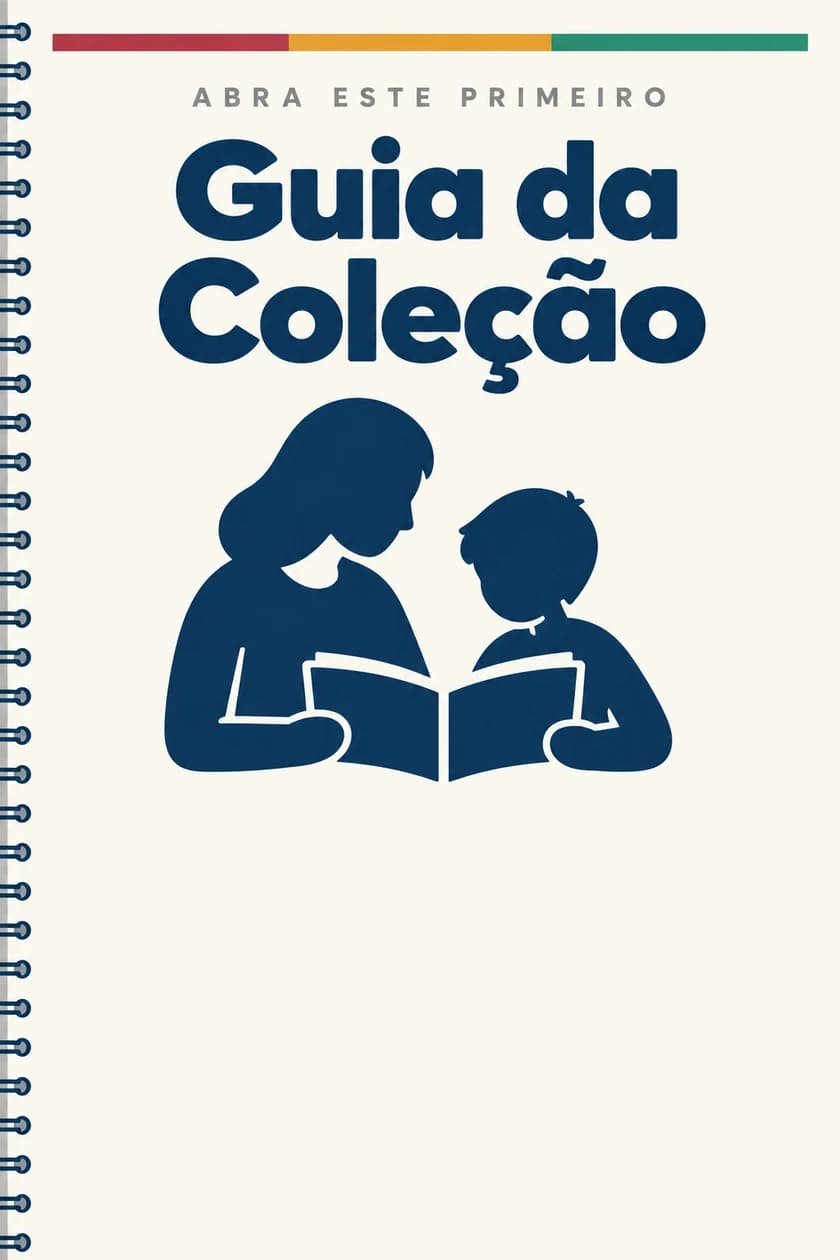 Capa do Guia da Coleção, com um adulto e uma criança a ler juntos